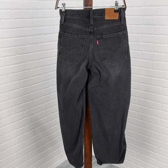 Levis‎ Jeans Women 25Wx30L ACT 26x28 Black Baggy Dad PC9-A3494-0018 Distressed - Picture 4 of 15